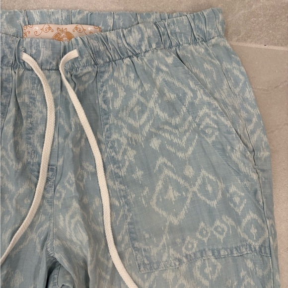 Bella Dahl Blue White Easy Pocket Wide Leg Pants Size Small - Picture 3 of 13